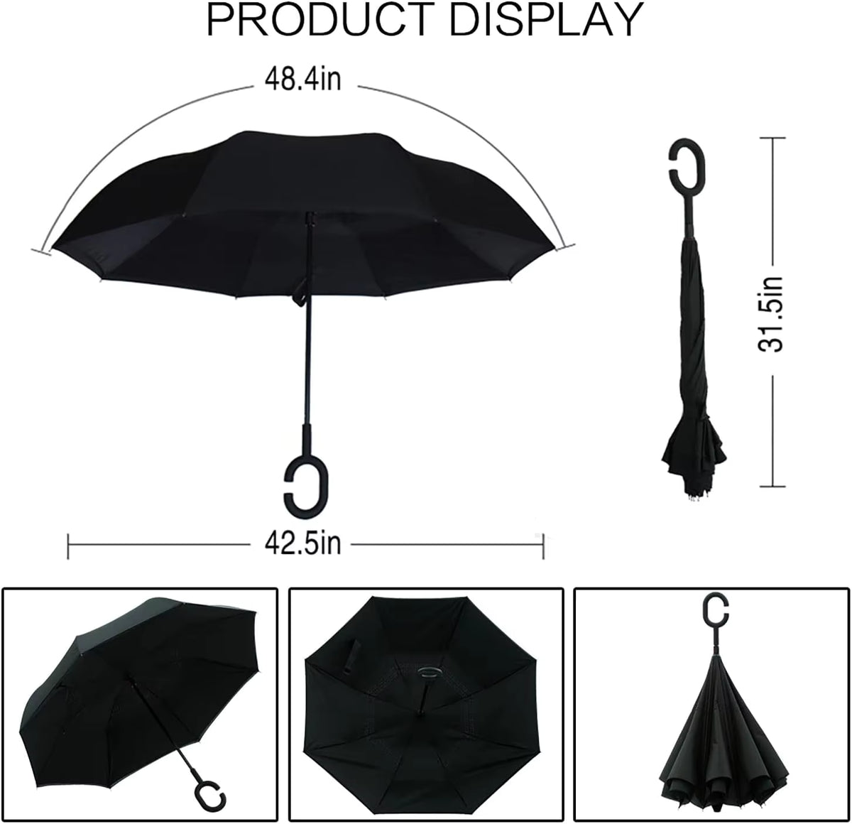 Umbrelă cu închidere inversă